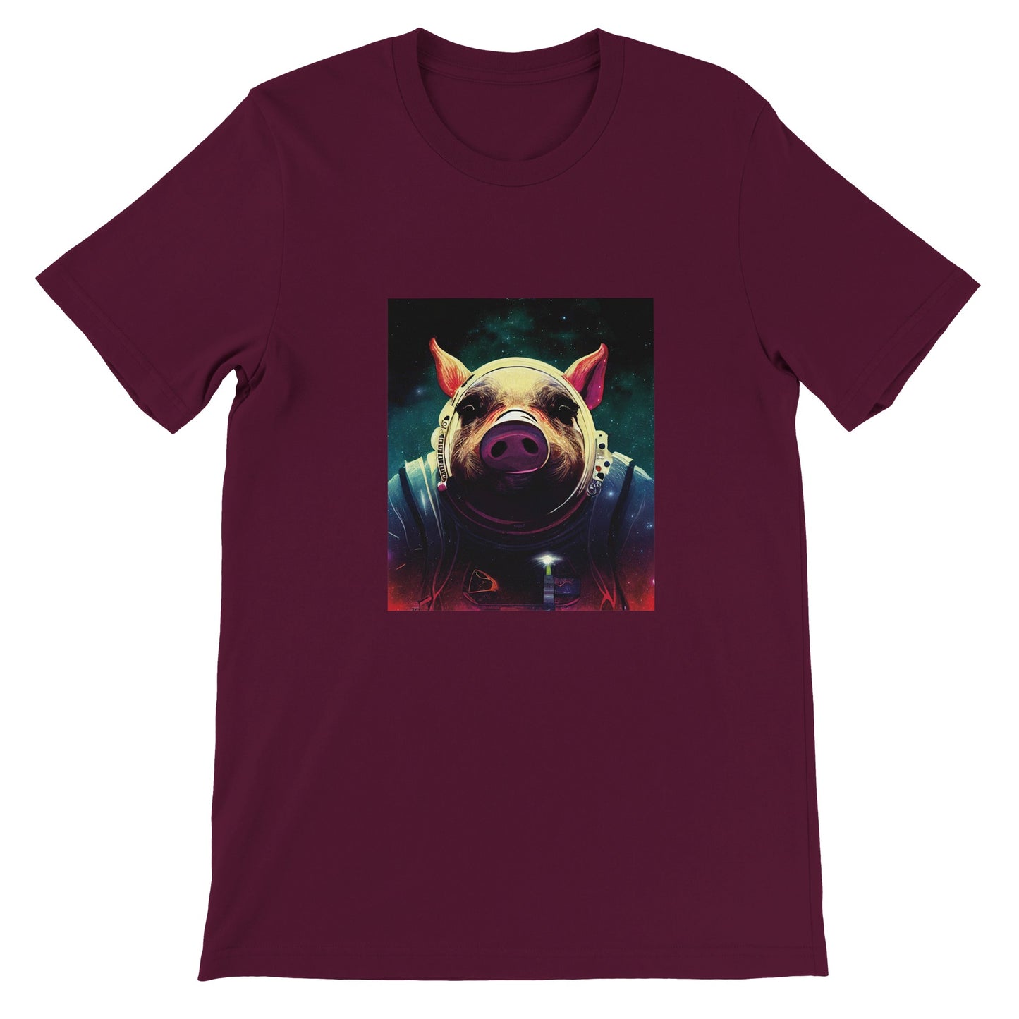 Budget Unisex Crewneck T-shirt/Pig-Astronaut