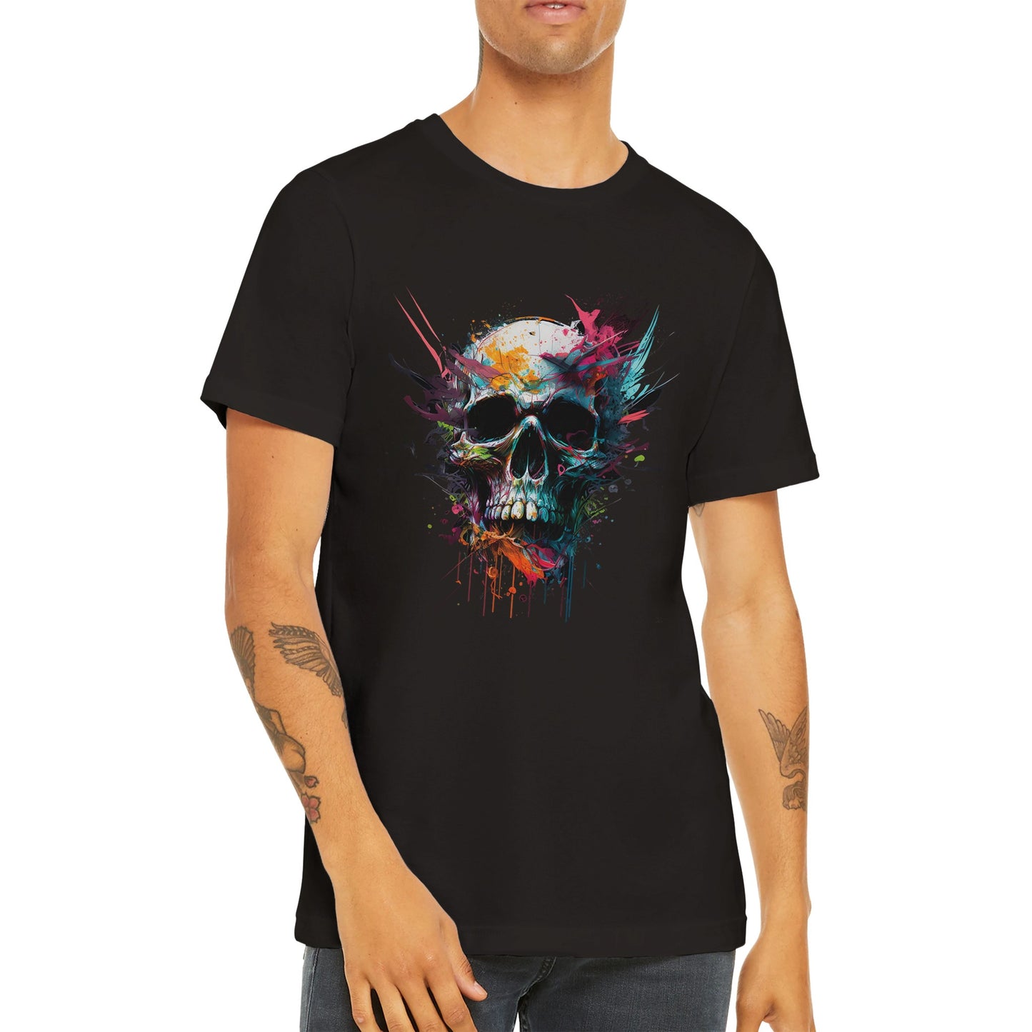 Budget Unisex Crewneck T-shirt/Skull-Art