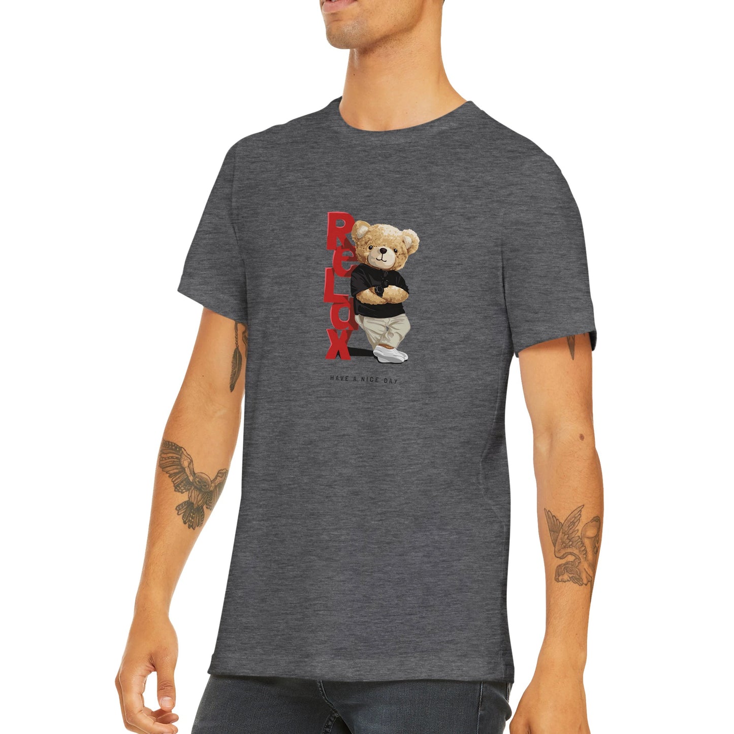 Budget Unisex Crewneck T-shirt/Teddy-Bear-Relax