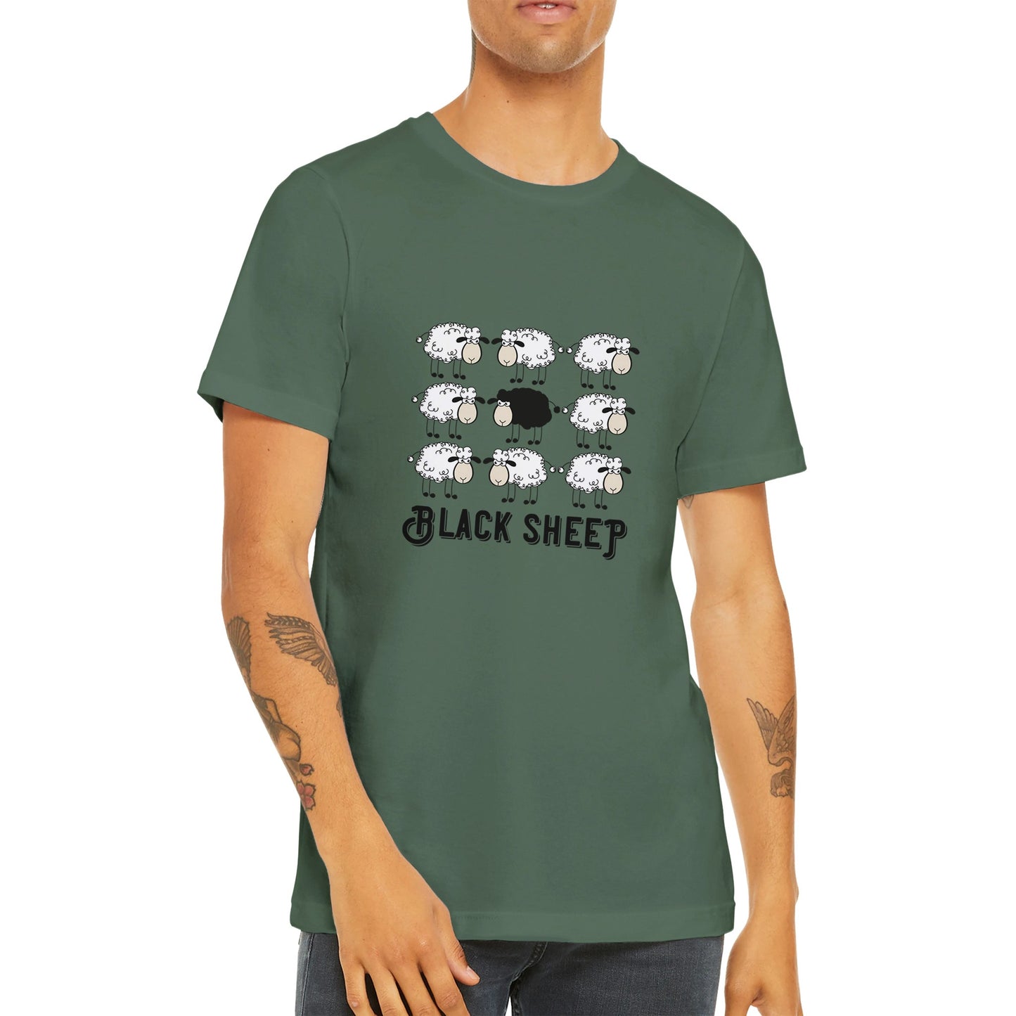 Budget Unisex Crewneck T-shirt/Black-Sheep