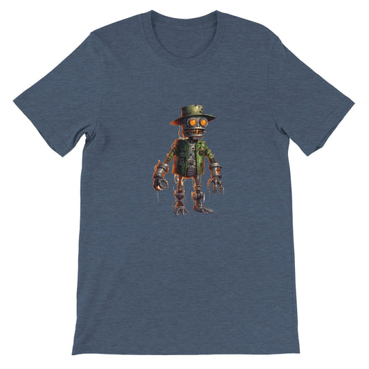 Budget Unisex Crewneck T-shirt/Creepy-Robot2-Halloween