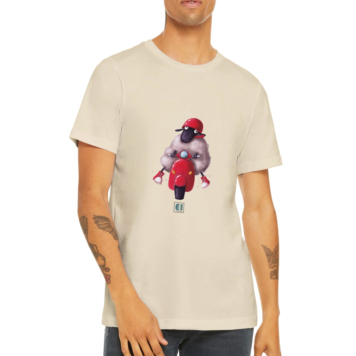 Budget Unisex Crewneck T-shirt/Sheep-Vespa