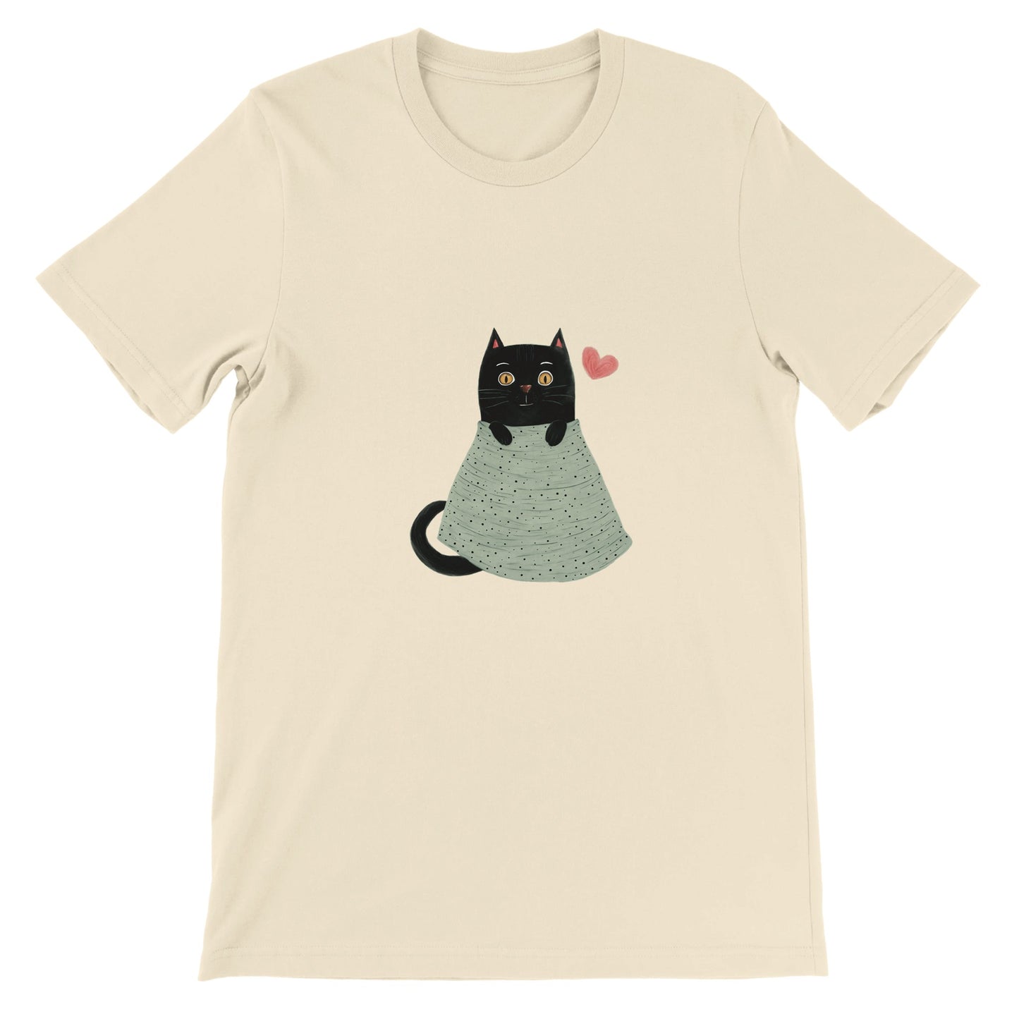 Budget Unisex Crewneck T-shirt/Cute-Black-Cat