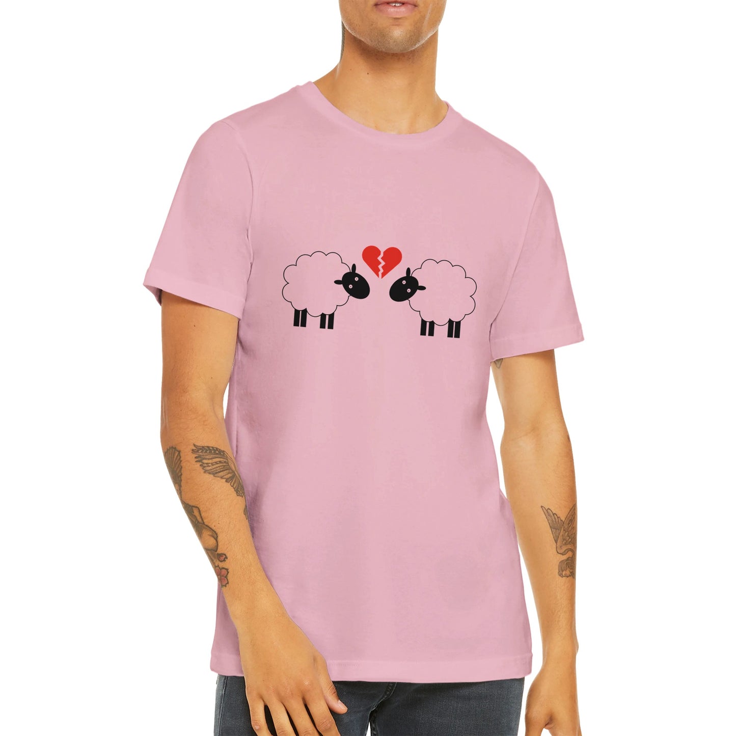 Budget Unisex Crewneck T-shirt/Sheep-Broken-Love