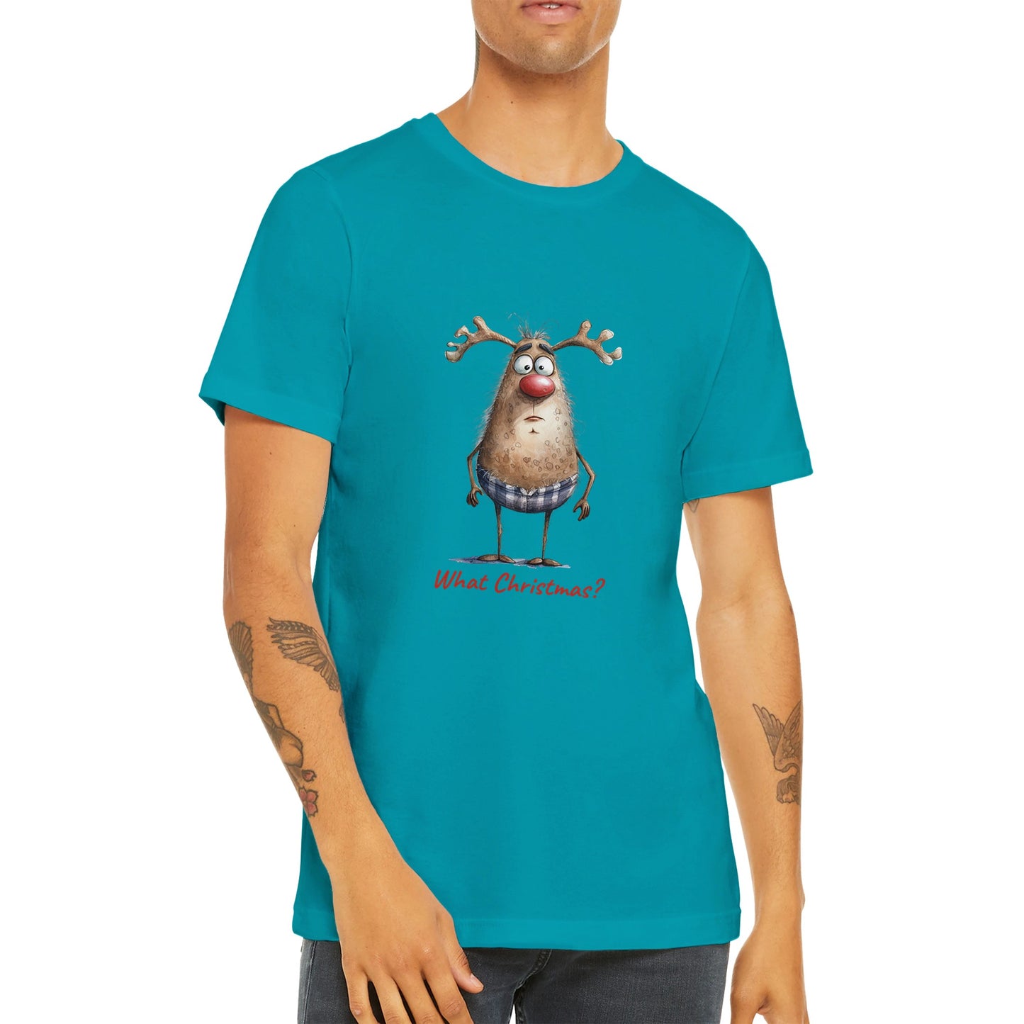 Budget Unisex Crewneck T-shirt/Deer-What-Christmas