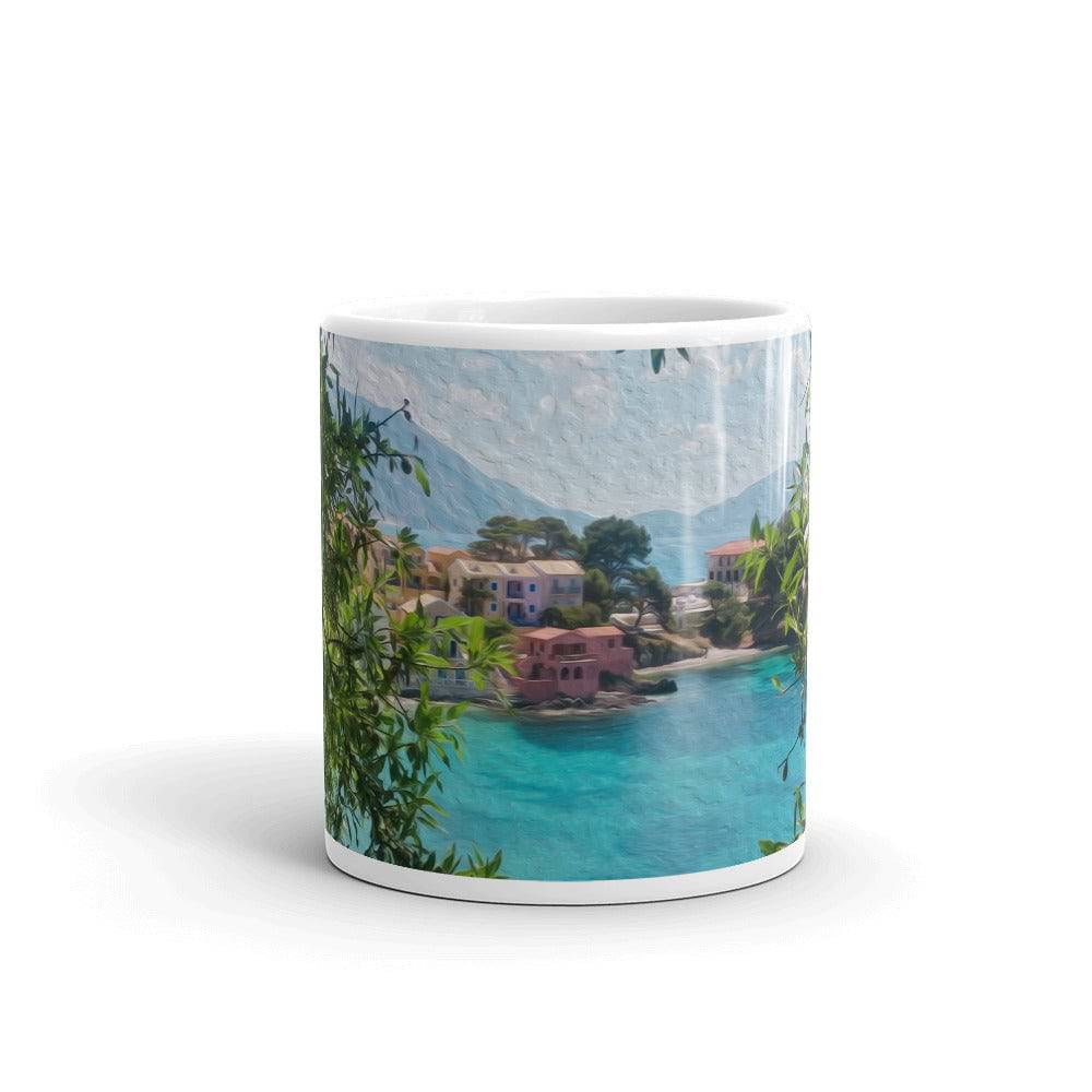 White glossy mug/Assos village 02 - Enet Images