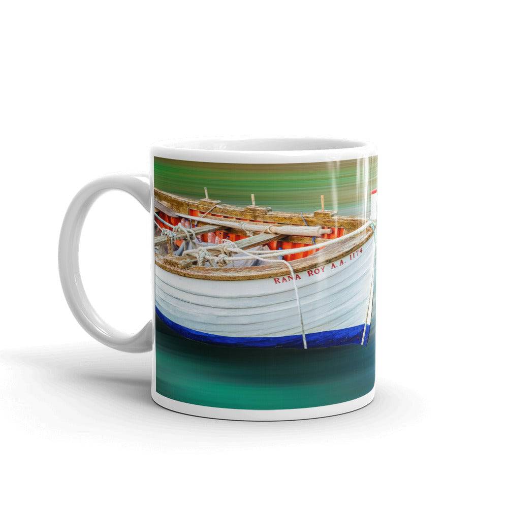 White glossy mug/Boat in Motion color - Enet Images