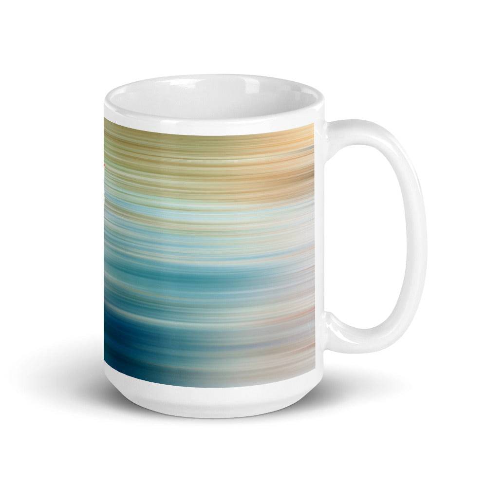 White glossy mug/Boat in Motion color - Enet Images