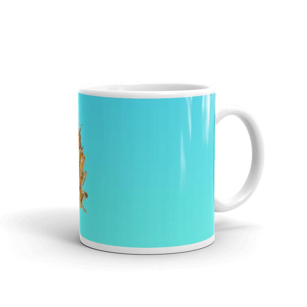 White glossy mug/butterfly in motion - Enet Images