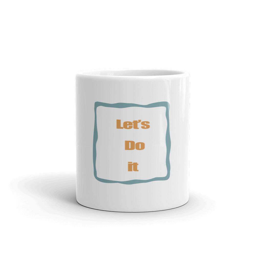 White glossy mug/Let's Do It - Enet Images