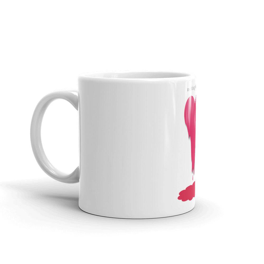 White glossy mug/Melting Heart - Enet Images