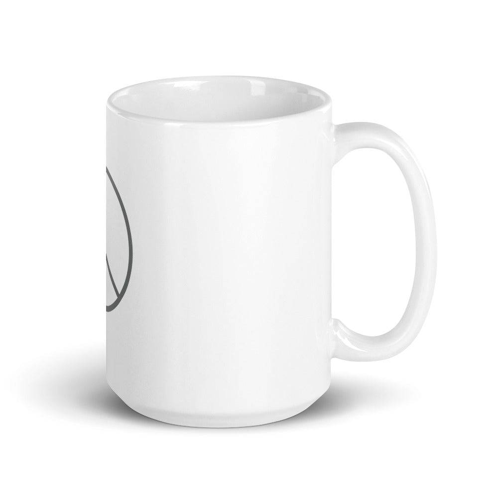 White glossy mug/Peace Grey - Enet Images