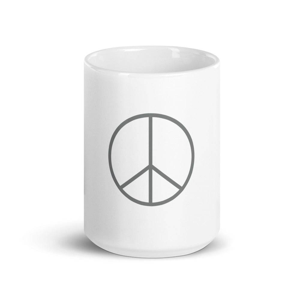 White glossy mug/Peace Grey - Enet Images