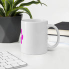 White glossy mug/Pet Print Fushia - Enet Images