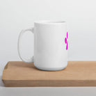 White glossy mug/Pet Print Fushia - Enet Images