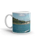 White glossy mug/Sailing Boat - Enet Images