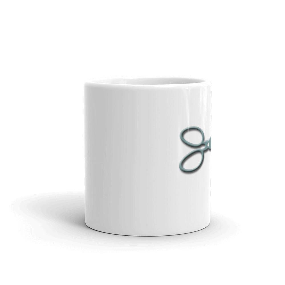 White glossy mug/Scissor - Enet Images