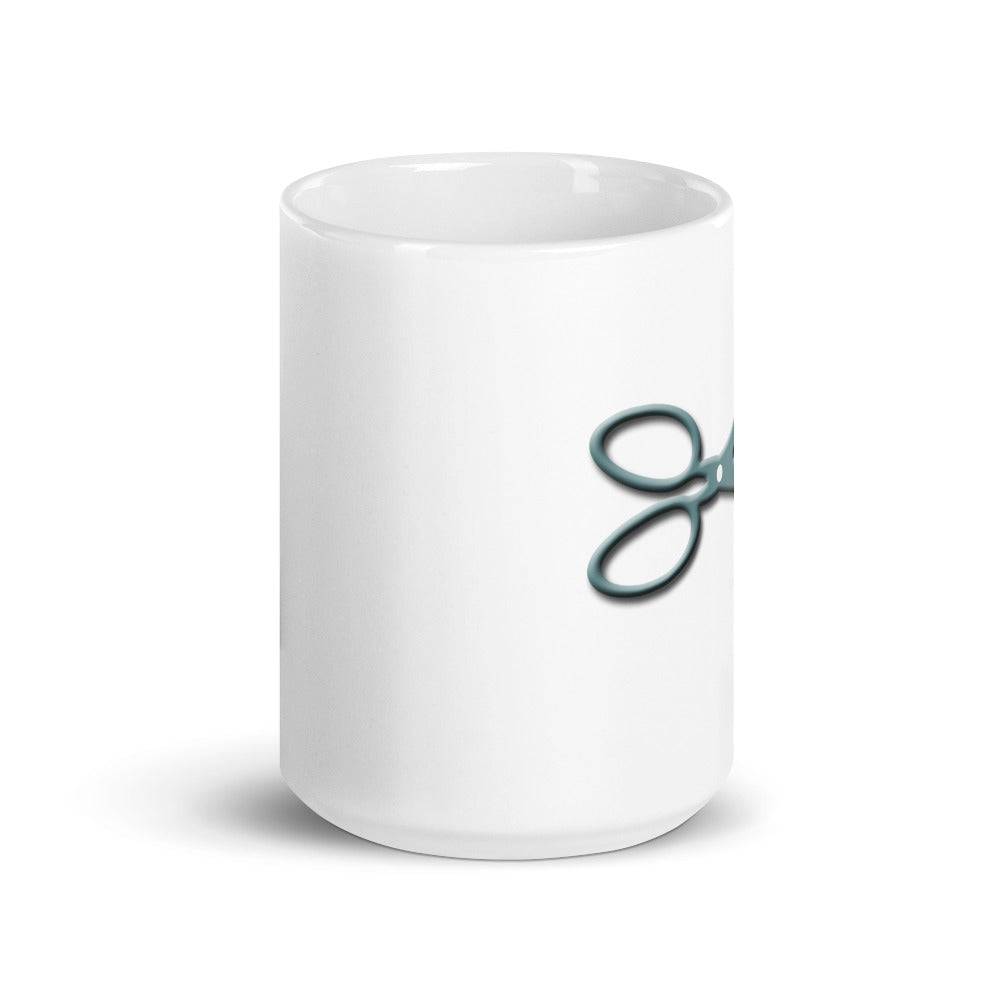 White glossy mug/Scissor - Enet Images