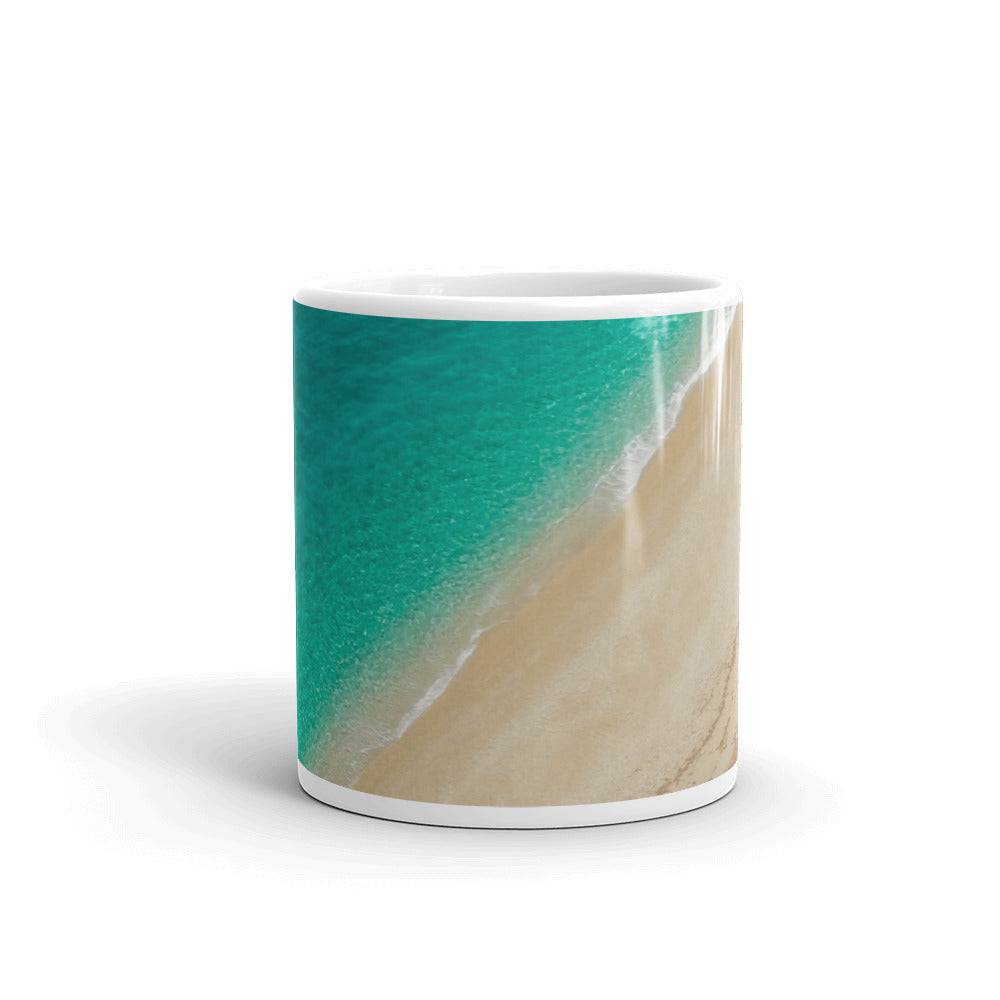 White glossy mug/Sea And Sand - Enet Images