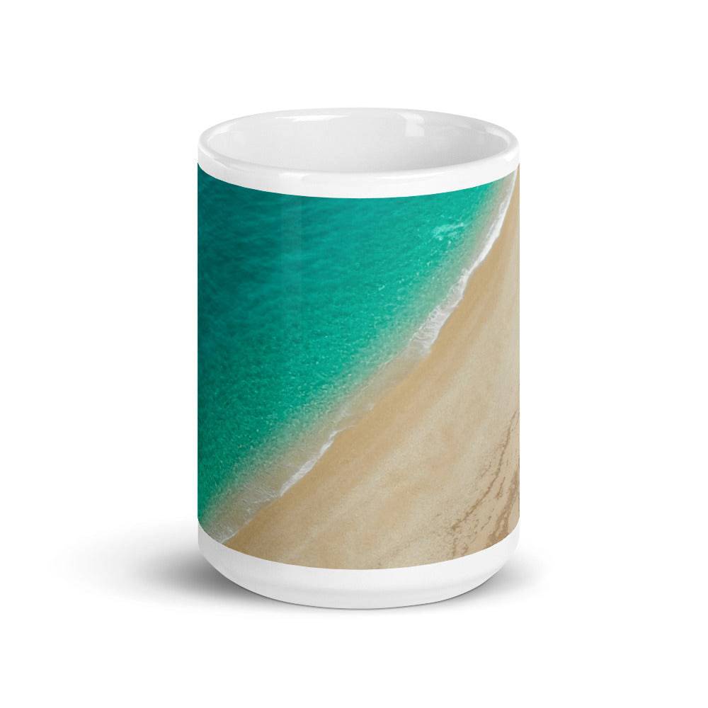 White glossy mug/Sea And Sand - Enet Images