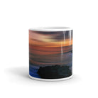 White glossy mug/Sunset Against The Rocky Coast - Enet Images