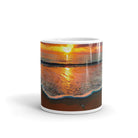 White glossy mug/Sunset On The Beach - Enet Images