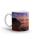 White glossy mug/Sunset On The Beach - Enet Images