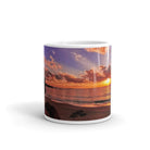 White glossy mug/Sunset On The Beach - Enet Images