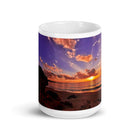 White glossy mug/Sunset On The Beach - Enet Images