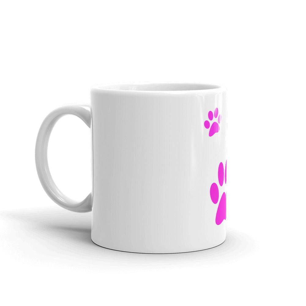 White glossy mug/Three Pet Prints - Enet Images