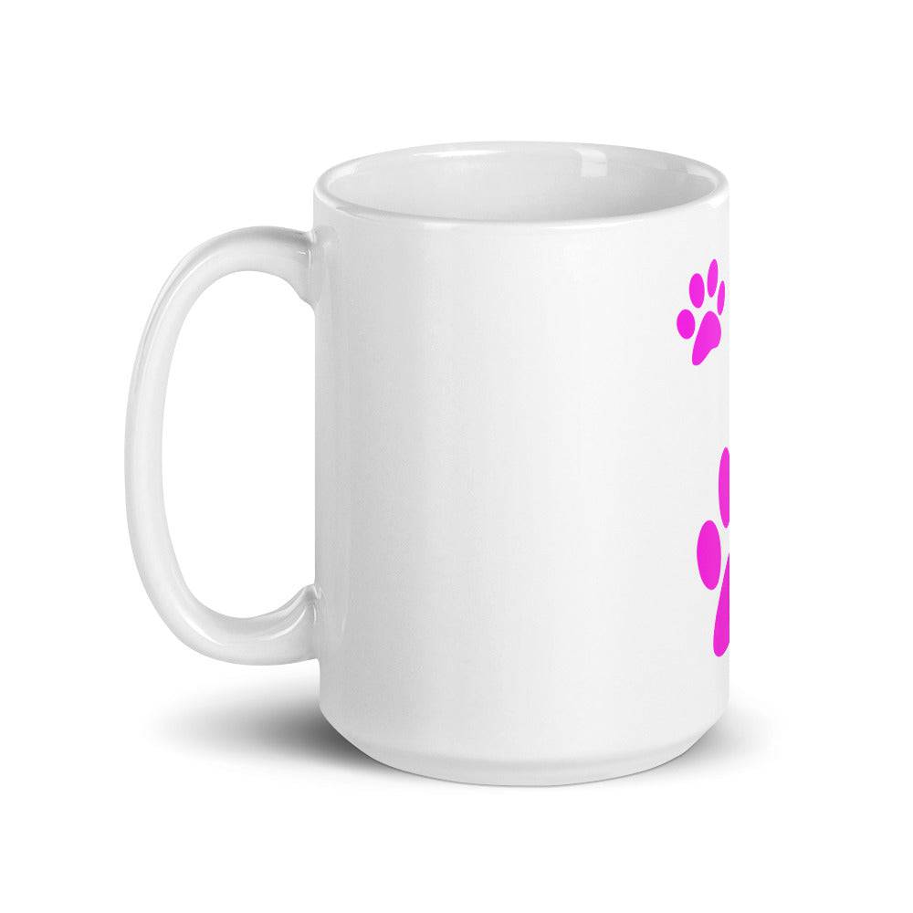 White glossy mug/Three Pet Prints - Enet Images