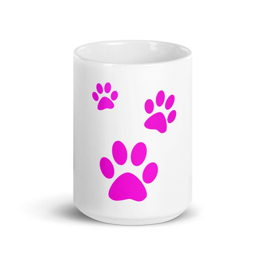 White glossy mug/Three Pet Prints - Enet Images