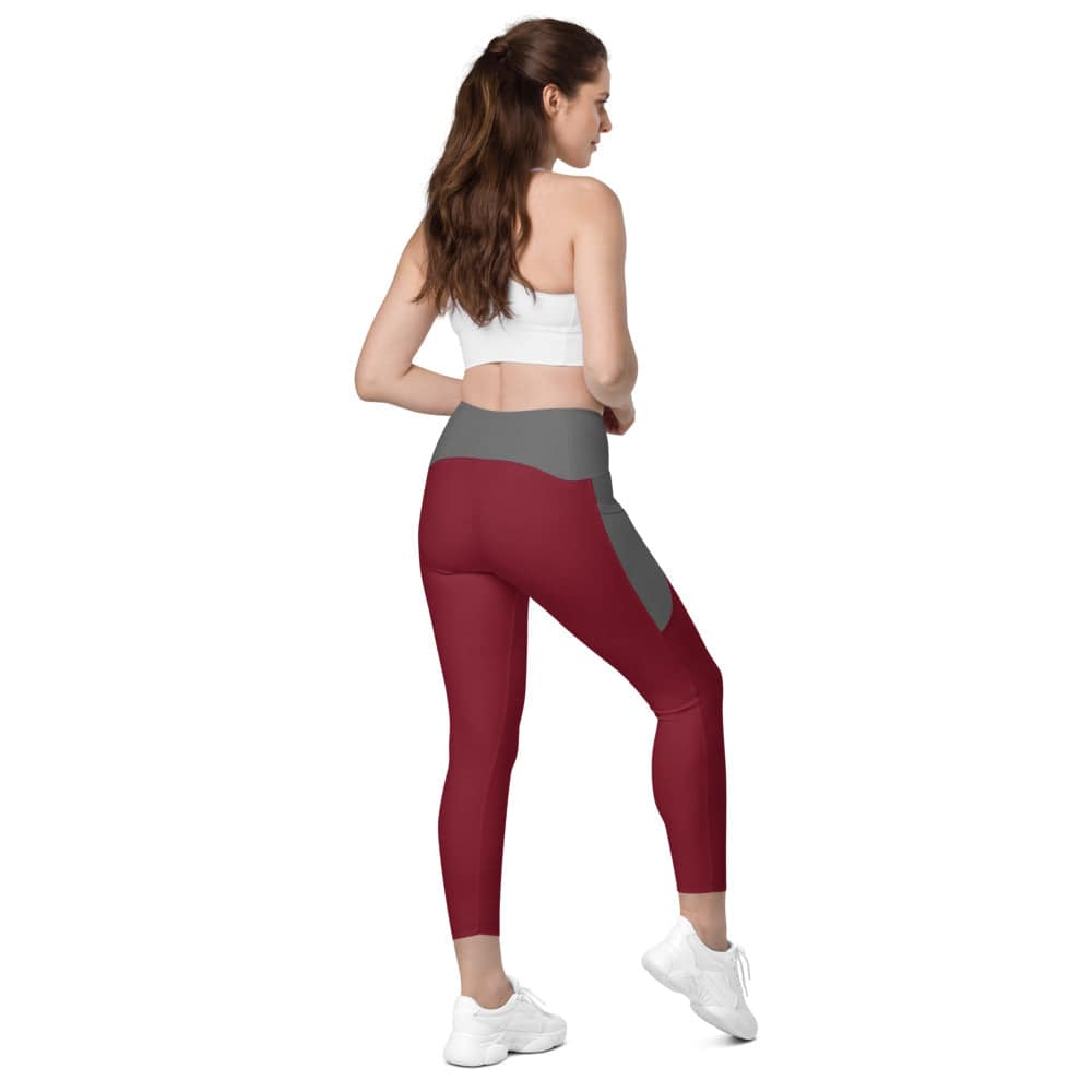 Leggings with pockets/Red-Grey - Enet Images