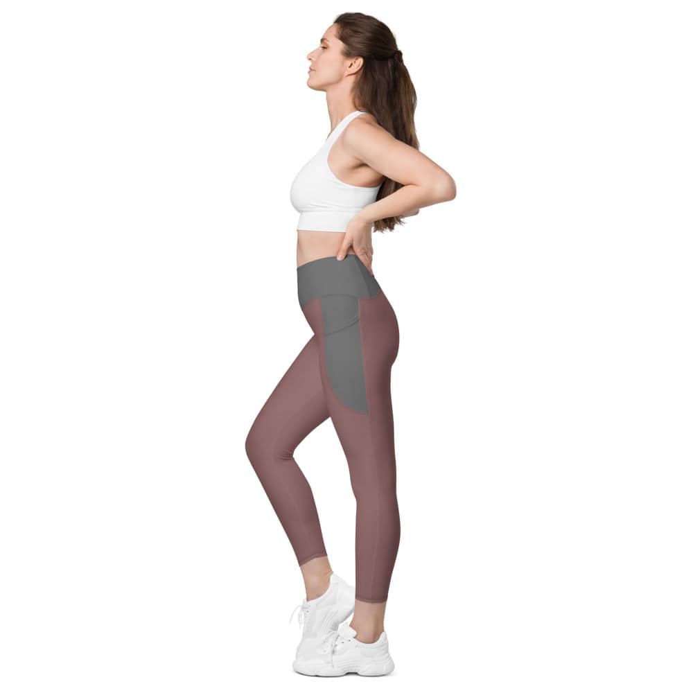 Leggings with pockets/Speed-Run/Brown-Grey - Enet Images