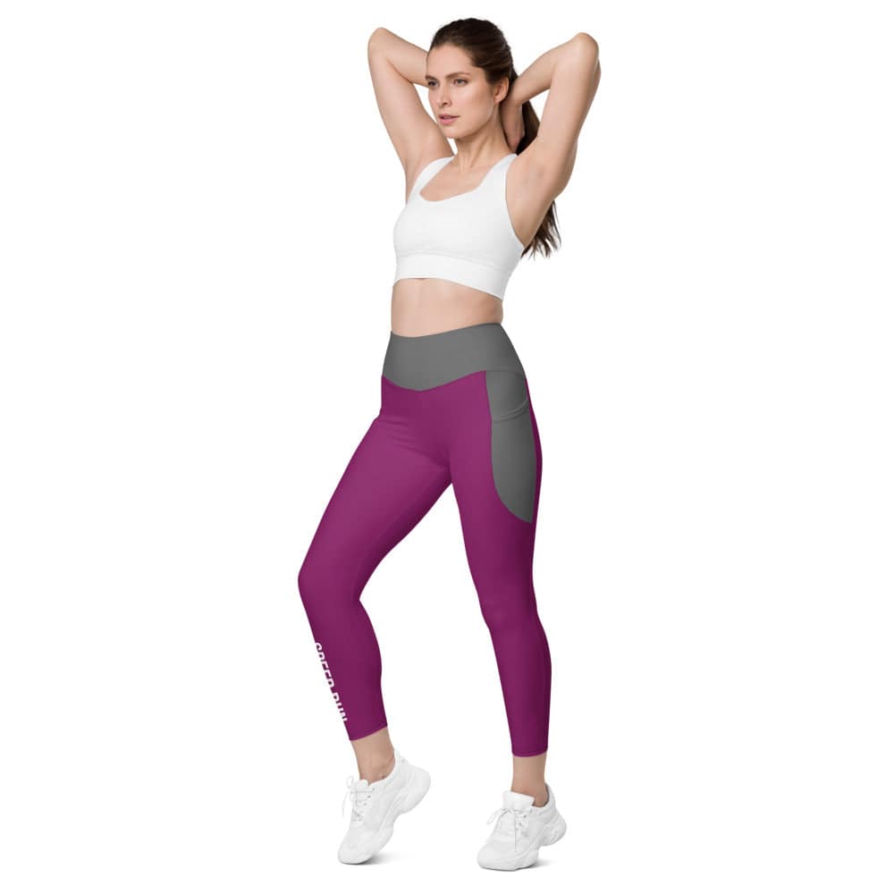 Leggings with pockets/Speed-Run/Eggplant-Grey - Enet Images