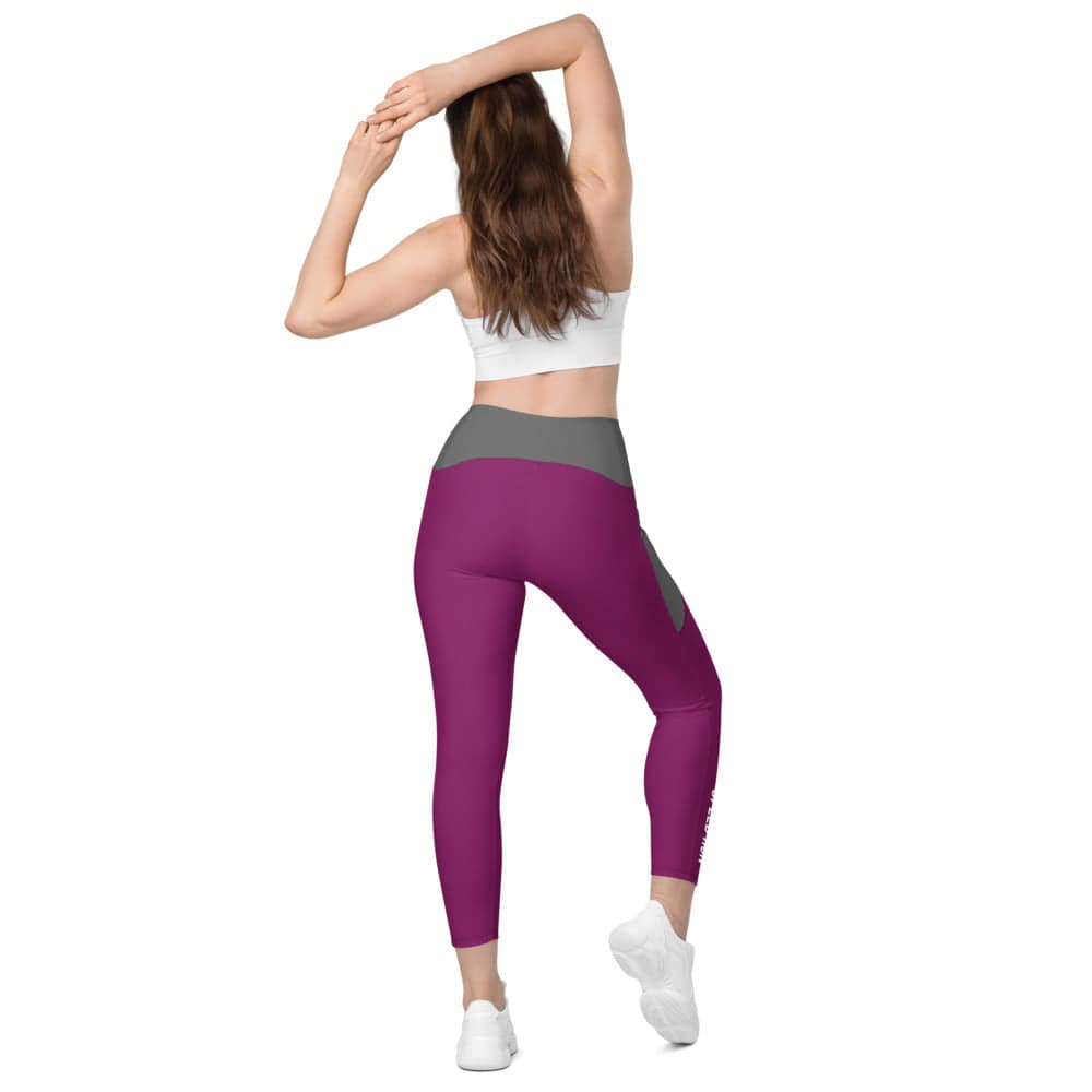 Leggings with pockets/Speed-Run/Eggplant-Grey - Enet Images