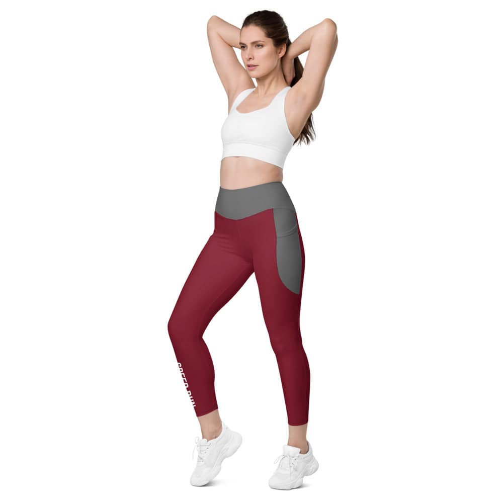 Leggings with pockets/Speed-Run/Red-Grey - Enet Images