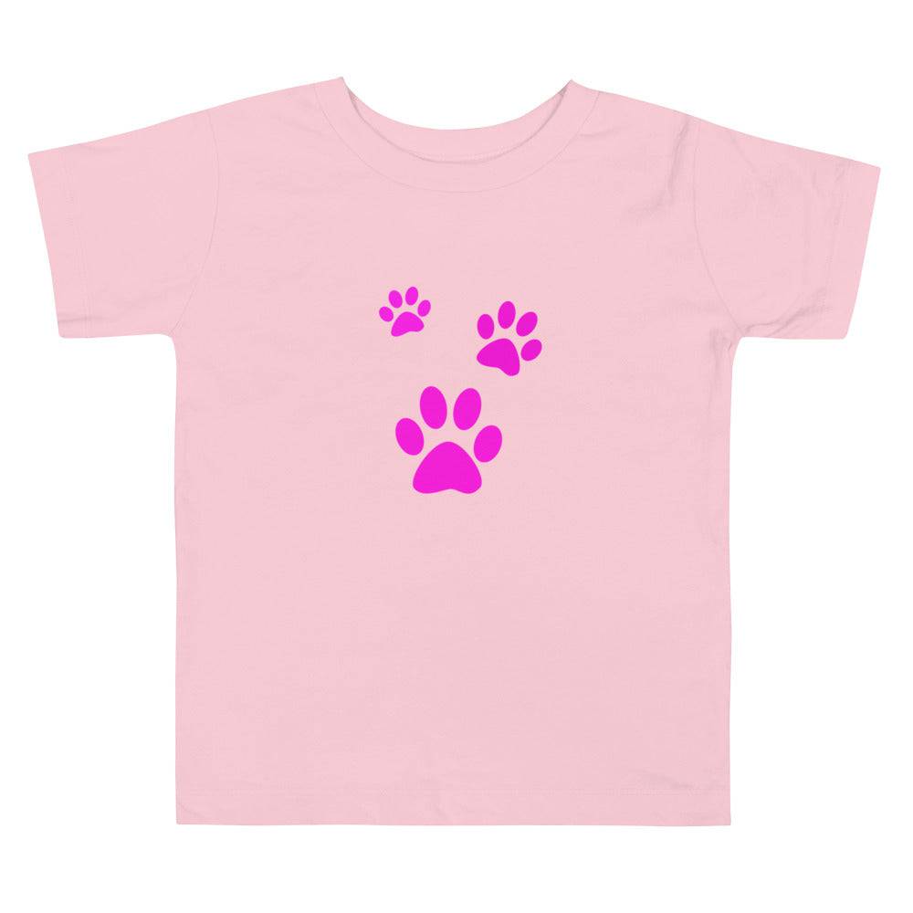 Toddler Short Sleeve Tee/Three Pet Prints - Enet Images