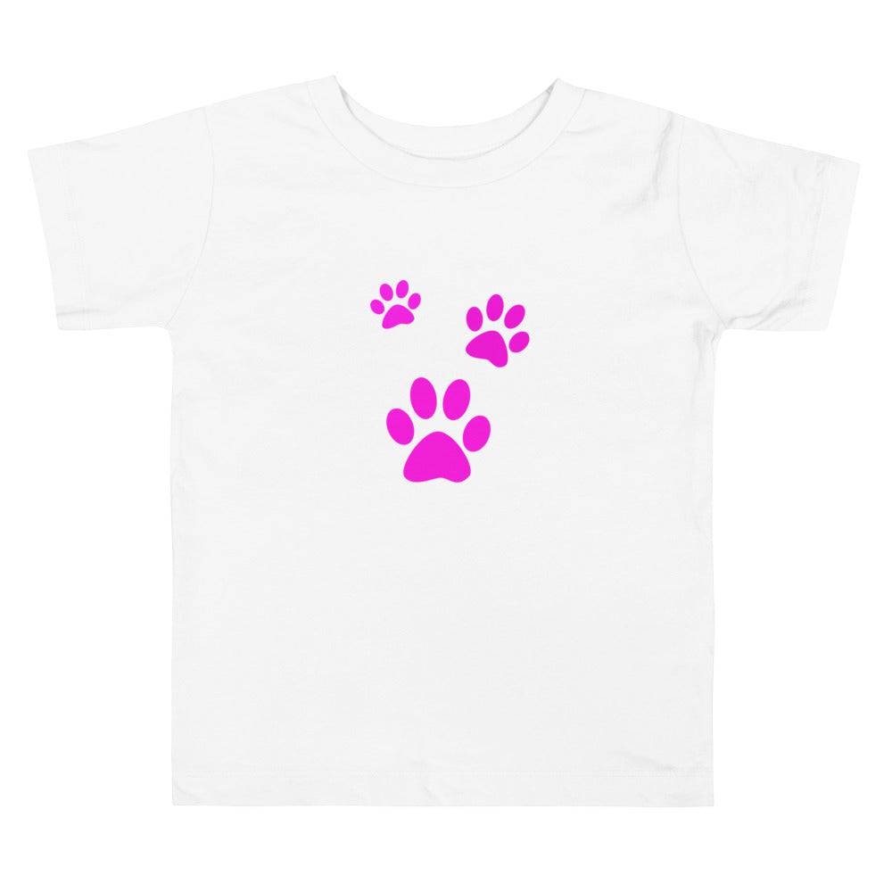 Toddler Short Sleeve Tee/Three Pet Prints - Enet Images