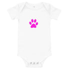 Baby short sleeve one piece/Pet Print Fushia - Enet Images