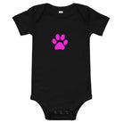 Baby short sleeve one piece/Pet Print Fushia - Enet Images