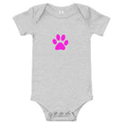 Baby short sleeve one piece/Pet Print Fushia - Enet Images