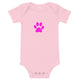 Baby short sleeve one piece/Pet Print Fushia - Enet Images