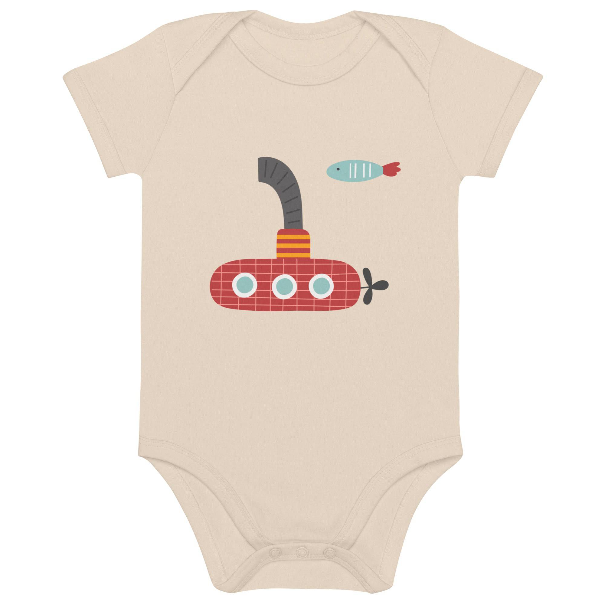 Organic cotton baby bodysuit-Submarine - Enet Images