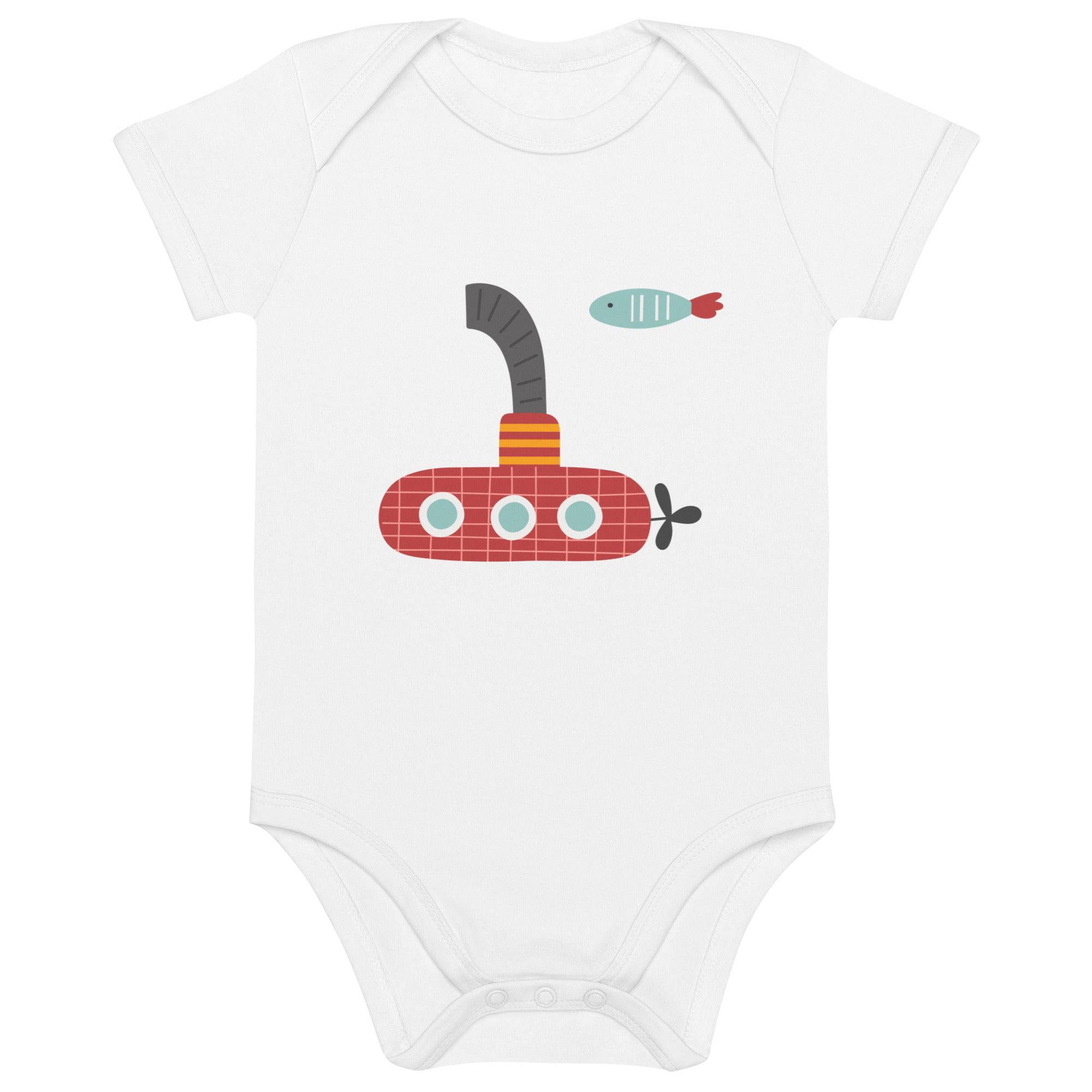 Organic cotton baby bodysuit-Submarine - Enet Images