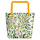 Beach Bag/Floral Green White - Enet Images