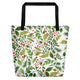 Beach Bag/Floral Green White - Enet Images