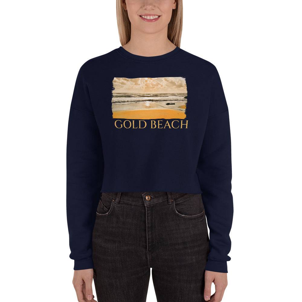 Crop Sweatshirt/Gold Beach/Personalised - Enet Images