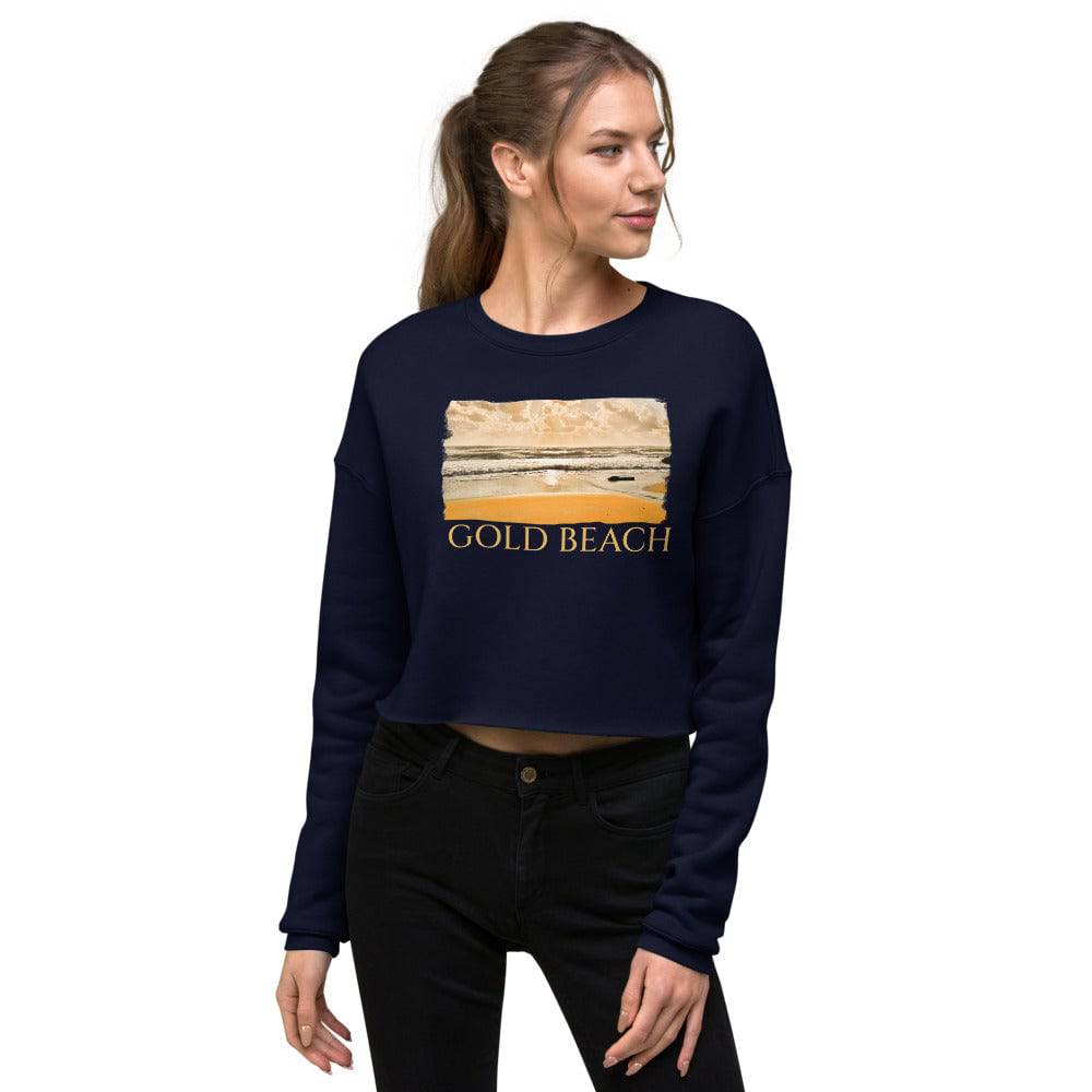 Crop Sweatshirt/Gold Beach/Personalised - Enet Images