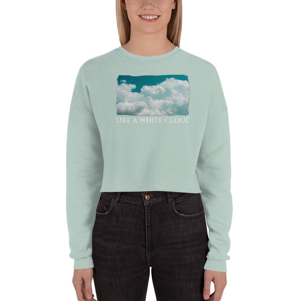 Crop Sweatshirt/Like A White Cloud/Personalized - Enet Images